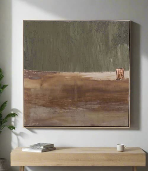breaking ground ✦ SOLD | Mixed Media in Paintings by VISCERAL HOME STUDIO | Claudia Leonard Interiors in Charleston. Item made of wood & canvas compatible with boho and minimalism style