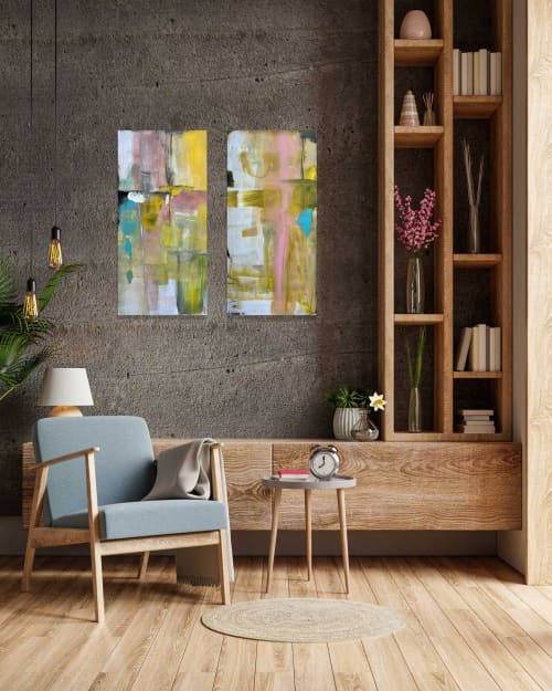 "Sunset Glow" | Oil And Acrylic Painting in Paintings by Shirly Maimom Art. Item composed of canvas in contemporary or art deco style