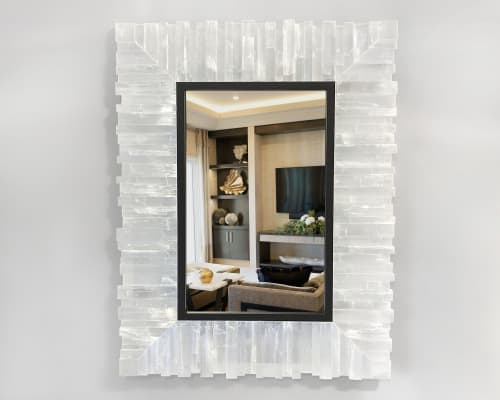 Selenite mirror | Decorative Objects by Ron Dier Design | Thomas Lavin in Laguna Niguel. Item composed of glass and synthetic