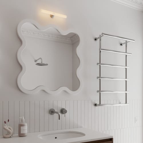 Hvyli 8 - Wall Wavy Mirror | Decorative Objects by oitoproducts. Item made of wood with glass works with minimalism & contemporary style