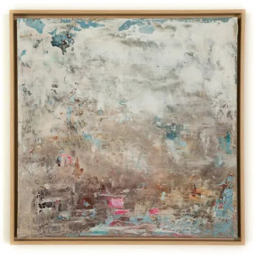 "Sweet Moments" - Abstract - Framed | Mixed Media in Paintings by El Lovaas. Item composed of canvas in minimalism or modern style