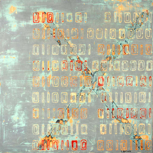 You Are Beautiful- from the binary code message series | Oil And Acrylic Painting in Paintings by L Rowland Contemporary Art. Item made of wood & synthetic