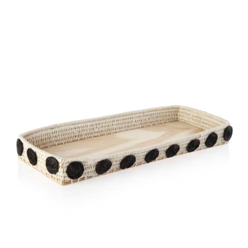 spotted bread baskets | Decorative Tray in Decorative Objects by Charlie Sprout. Item composed of fabric and fiber