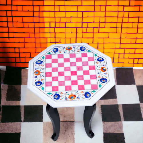 Marble chess table for home, Marble chess table for gift | Side Table in Tables by Innovative Home Decors. Item made of marble