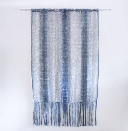 Indigo Metallic Open Weave | Plants & Landscape by Kristy Bishop Studios. Item made of cotton with metal works with boho & contemporary style