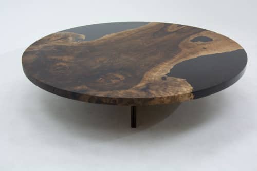 Black Resin Epoxy Table Walnut Wood Art | Dining Table in Tables by TigerWoodAtelier. Item composed of walnut in minimalism or contemporary style