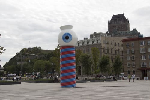 LES GARDIENS | Public Sculptures by COOKE-SASSEVILLE | Marina Saint-Roch in Quebec City. Item made of steel