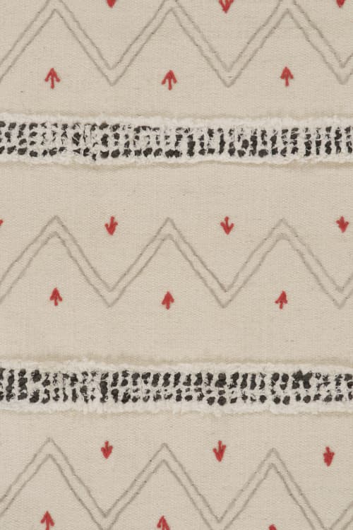 Rug & Kilim’s Tribal-Style Kilim in Off white, Gray and Red | Area Rug in Rugs by Rug and Kilim