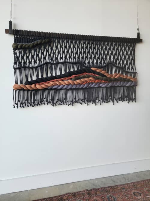 Mountain Modern Macrame Wall Hanging | Wall Hangings by MossHound Designs. Item composed of wool compatible with boho and eclectic & maximalism style