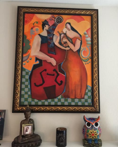 Music Is Love | Oil And Acrylic Painting in Paintings by Niki J Sands. Item made of paper