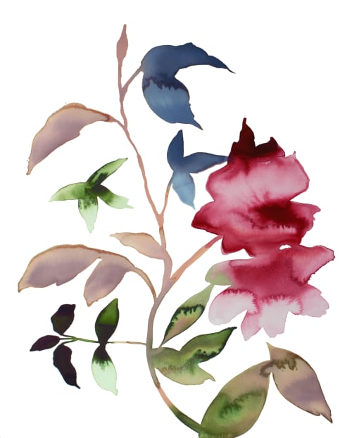 Rose Study No. 90 : Original Watercolor Painting | Paintings by Elizabeth Becker. Item composed of paper compatible with boho and minimalism style