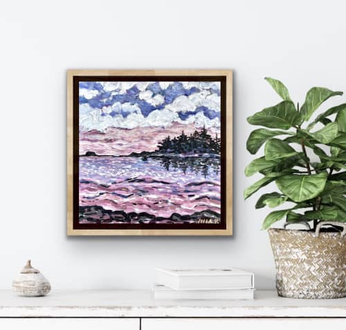Islands with Colorful Sunset | Paintings by willa vennema
