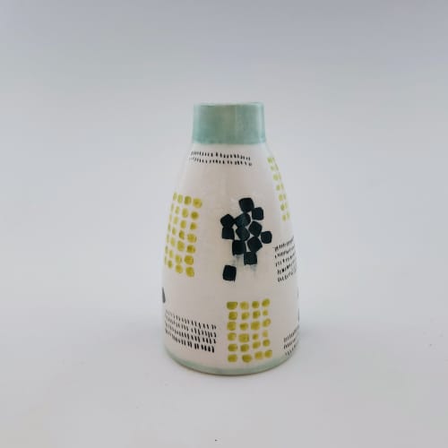 color blocks + marks bottle vase | Vases & Vessels by Whitney Smith. Item composed of ceramic in boho or mid century modern style