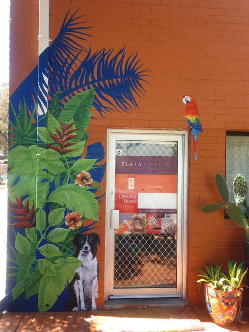 Mexican Jungle Entry | Murals by Susan Respinger | Plata Bonita Mexican Jewellery and Homewares in North Fremantle. Item composed of synthetic