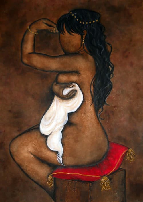 Bathsheba (Original) | Watercolor Painting in Paintings by LaShonda Scott Robinson. Item composed of paper in contemporary or traditional style