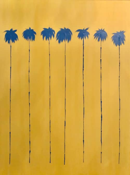Lucky 7 Palms #2 | Oil And Acrylic Painting in Paintings by Dutch Montana Art | Corona Del Mar in Newport Beach. Item composed of wood and canvas