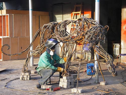 Lao Hu | Public Sculptures by Wendy Klemperer Art Inc | Sias University in Zhengzhou. Item composed of steel