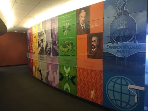 Sherwin Williams' 150th Anniversary Mural | Murals by Nicolette Atelier | Sherwin-Williams - Corporate Office in Cleveland. Item made of synthetic