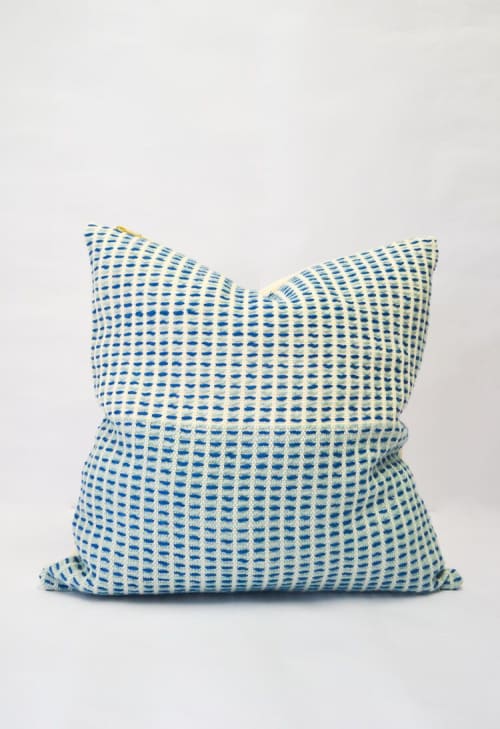 Naidi Blue Pillow Case | Cushion in Pillows by Zuahaza by Tatiana. Item composed of cotton and fiber in boho or japandi style