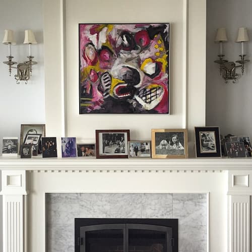 Pinkhaze | Oil And Acrylic Painting in Paintings by Natalie Reynolds Contemporary Art. Item composed of canvas and synthetic