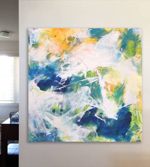 A New State of Mind - abstract art on canvas | Oil And Acrylic Painting in Paintings by Lynette Melnyk. Item made of canvas with synthetic