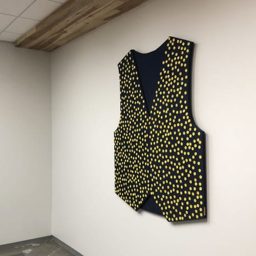 "Vest" | Wall Sculpture in Wall Hangings by ANTLRE - Hannah Sitzer | Google RWC SEA6 in Redwood City. Item composed of wood and fabric