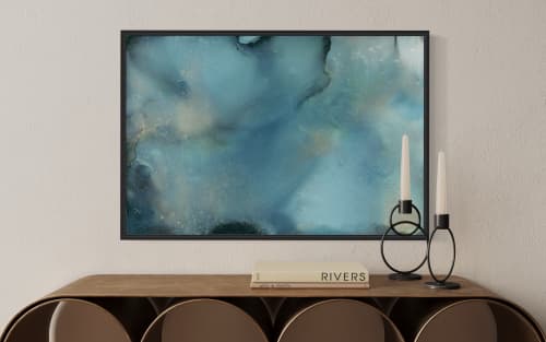 Blue Aurora Canvas Print | Prints by MELISSA RENEE fieryfordeepblue  Art & Design. Item composed of canvas in minimalism or contemporary style