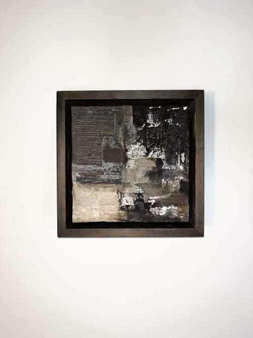 "missing piece" (sold) | Oil And Acrylic Painting in Paintings by VISCERAL HOME STUDIO. Item composed of wood and canvas in boho or japandi style