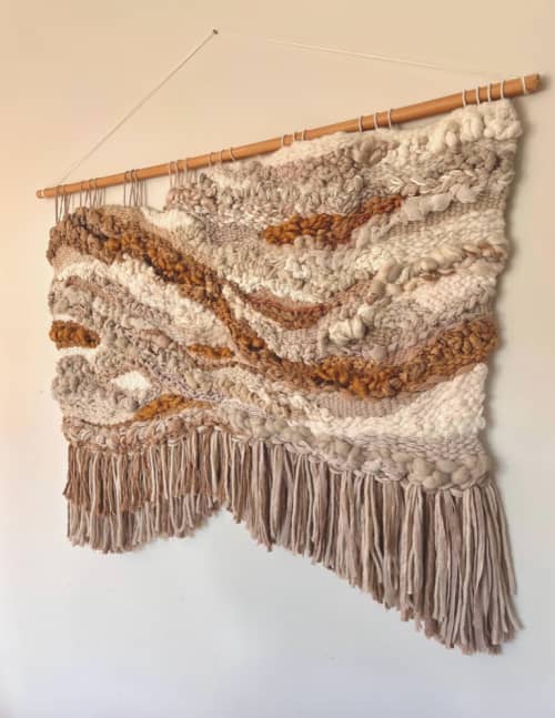 Contemplation | Tapestry in Wall Hangings by Sandra P.Garcia Art. Item made of bamboo with cotton works with boho & coastal style