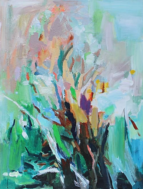 Hope in Spring #2 | Oil And Acrylic Painting in Paintings by Art by Geesien Postema. Item made of synthetic