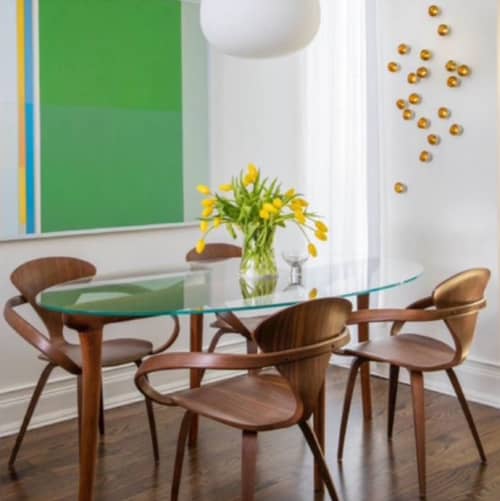 LEAF dining table | Tables by In Element Designs. Item composed of walnut & glass