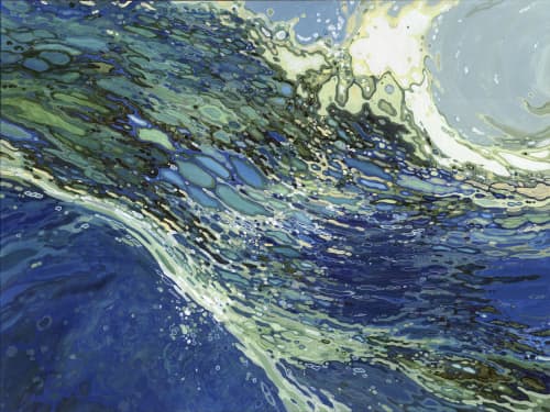 Ebb & Flow | Oil And Acrylic Painting in Paintings by Margaret Juul. Item made of synthetic