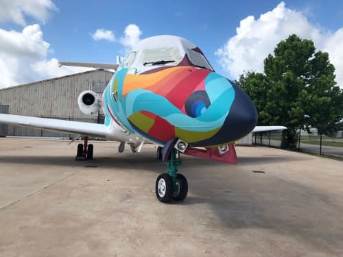 Plane Art | Street Murals by Mario E. Figueroa, Jr. (GONZO247) | 1940 Air Terminal Museum in Houston. Item composed of synthetic