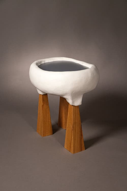 Col. II Table | End Table in Tables by WU Design. Item made of oak wood with fiber works with contemporary & modern style