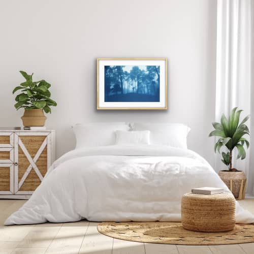Sunrise Ridge (20 x 30" unframed hand-printed cyanotype) | Photography by Christine So. Item composed of cotton and paper in boho or country & farmhouse style