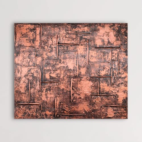 Industrial Chic No 3 | Oil And Acrylic Painting in Paintings by Alessia Lu. Item composed of canvas compatible with boho and country & farmhouse style