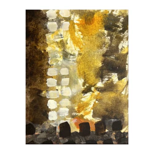 The Path Forward – Original Earthy Abstract Mixed Media Pain | Oil And Acrylic Painting in Paintings by Michele Spurza. Item made of canvas with paper works with mid century modern & japandi style