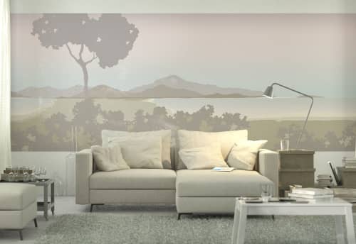 The Vista Collection (Sunrise) | Wallpaper in Wall Treatments by Baron Paris Studio. Item made of fabric with paper