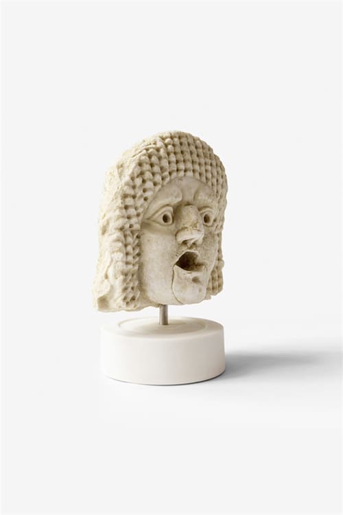 Ancient Roman Theathre Mask Myra Decorative Bust Statue NoII | Sculptures by LAGU. Item made of marble