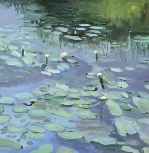 Water Lillies | Oil And Acrylic Painting in Paintings by Lorraine Downey Artist. Item composed of canvas