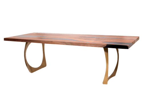 Walnut Dining Table | Tables by Bucktown Built. Item composed of walnut in minimalism or mid century modern style