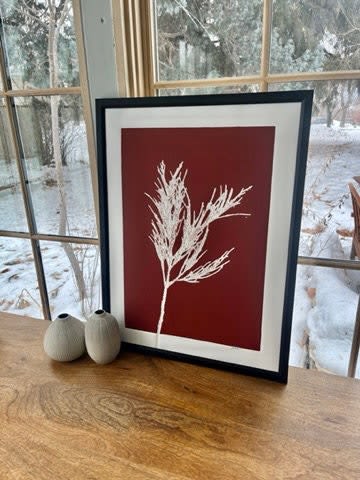 Sequoia Tree, Red Monotype | Prints by Erik Linton. Item made of paper