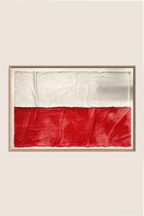 Flags F2436 A | Mixed Media in Paintings by Michael Denny Art, LLC. Item composed of bamboo and cotton in minimalism or contemporary style