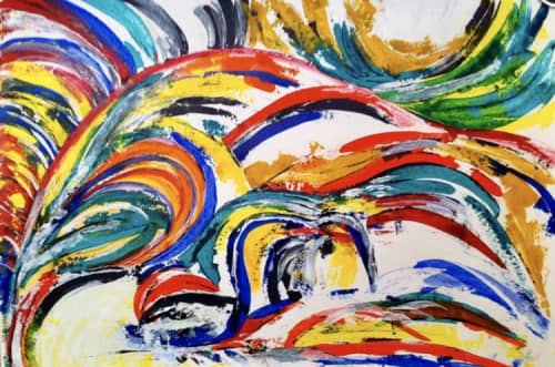 Rainbow | Oil And Acrylic Painting in Paintings by Sangeeta Sagar. Item composed of paper and synthetic