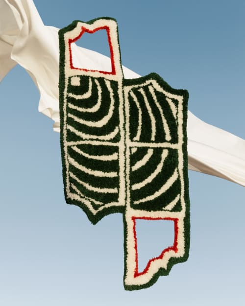 Spiraling N0.3 | Tapestry in Wall Hangings by Sam Crow Rugs. Item composed of cotton and fiber