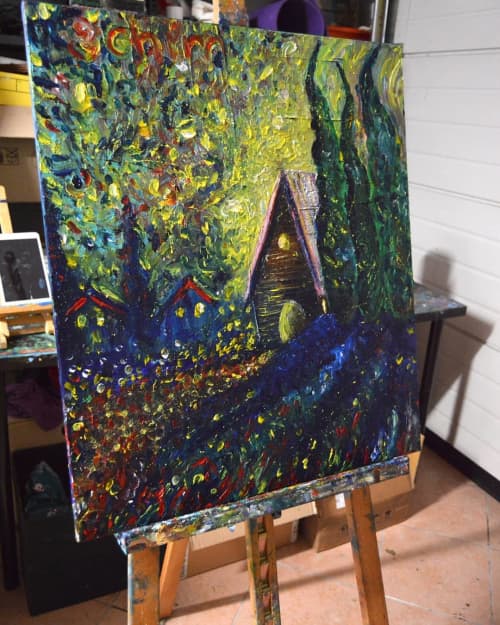 Once Upon A Time | Oil And Acrylic Painting in Paintings by Chiara Magni. Item made of canvas & synthetic