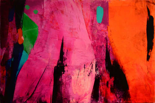 On the Brink of pink 2 | Oil And Acrylic Painting in Paintings by Kimbal Quist Bumstead. Item composed of canvas