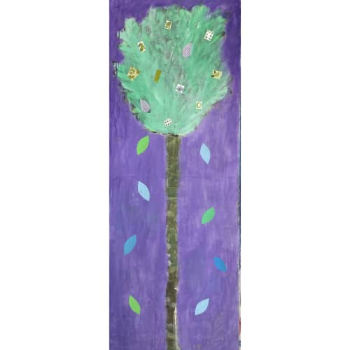 Tree of Life Series: Violet | Mixed Media by Pam (Pamela) Smilow. Item made of paper