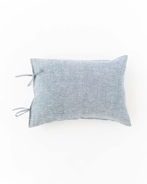 Linen Pillowcase With Ties | Pillows by MagicLinen. Item made of fabric