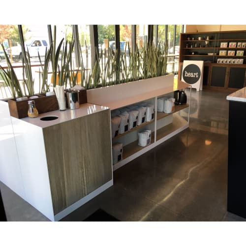 Heart Coffee Roasters - Woodstock | Credenza in Storage by Bolster Furniture | Heart (Woodstock) in Portland. Item made of walnut